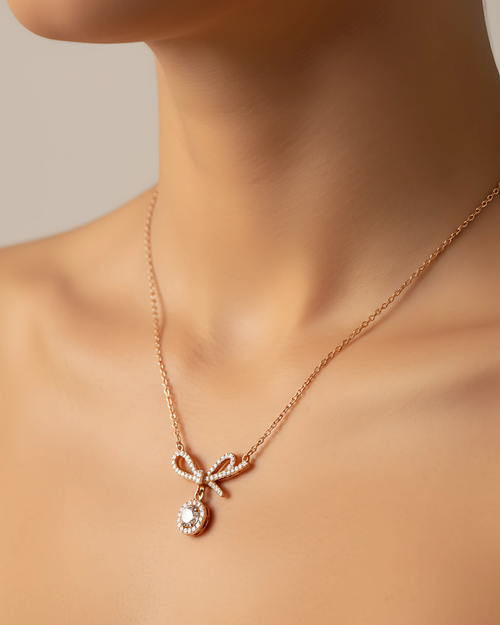 Rose Bow Elegance Necklace