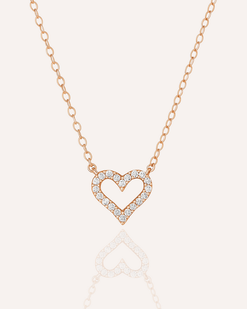Rose Glimmer Heart Necklace