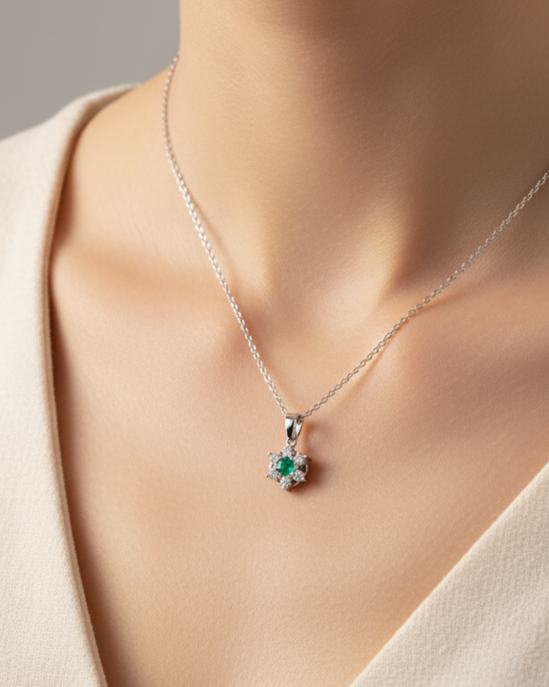 Emerald Starlight Pendant Necklace
