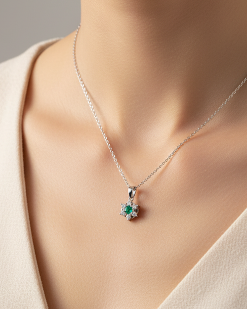 Emerald Starlight Pendant Necklace