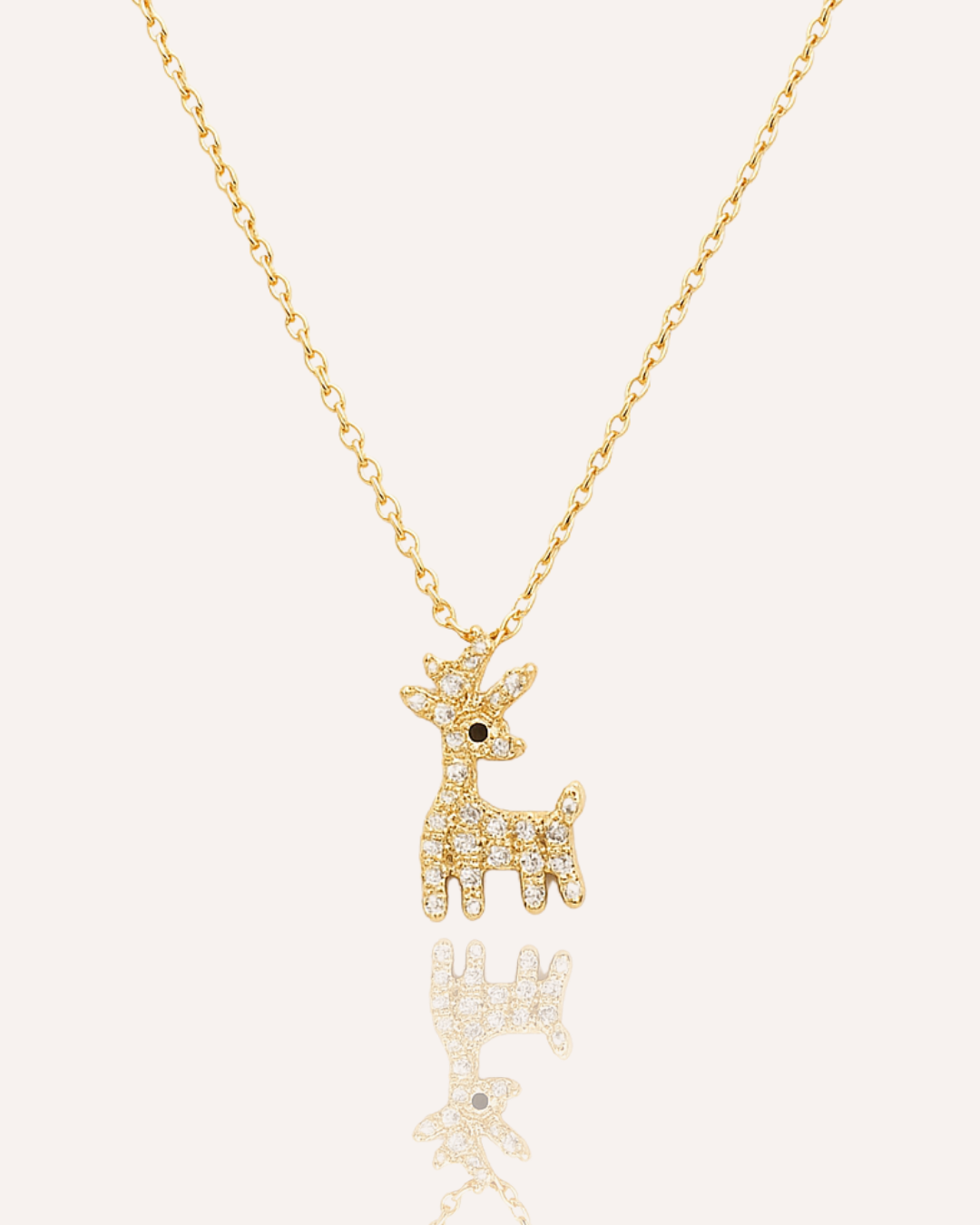 Sparkling Reindeer Pendant Necklace