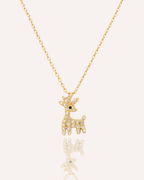 Sparkling Reindeer Pendant Necklace