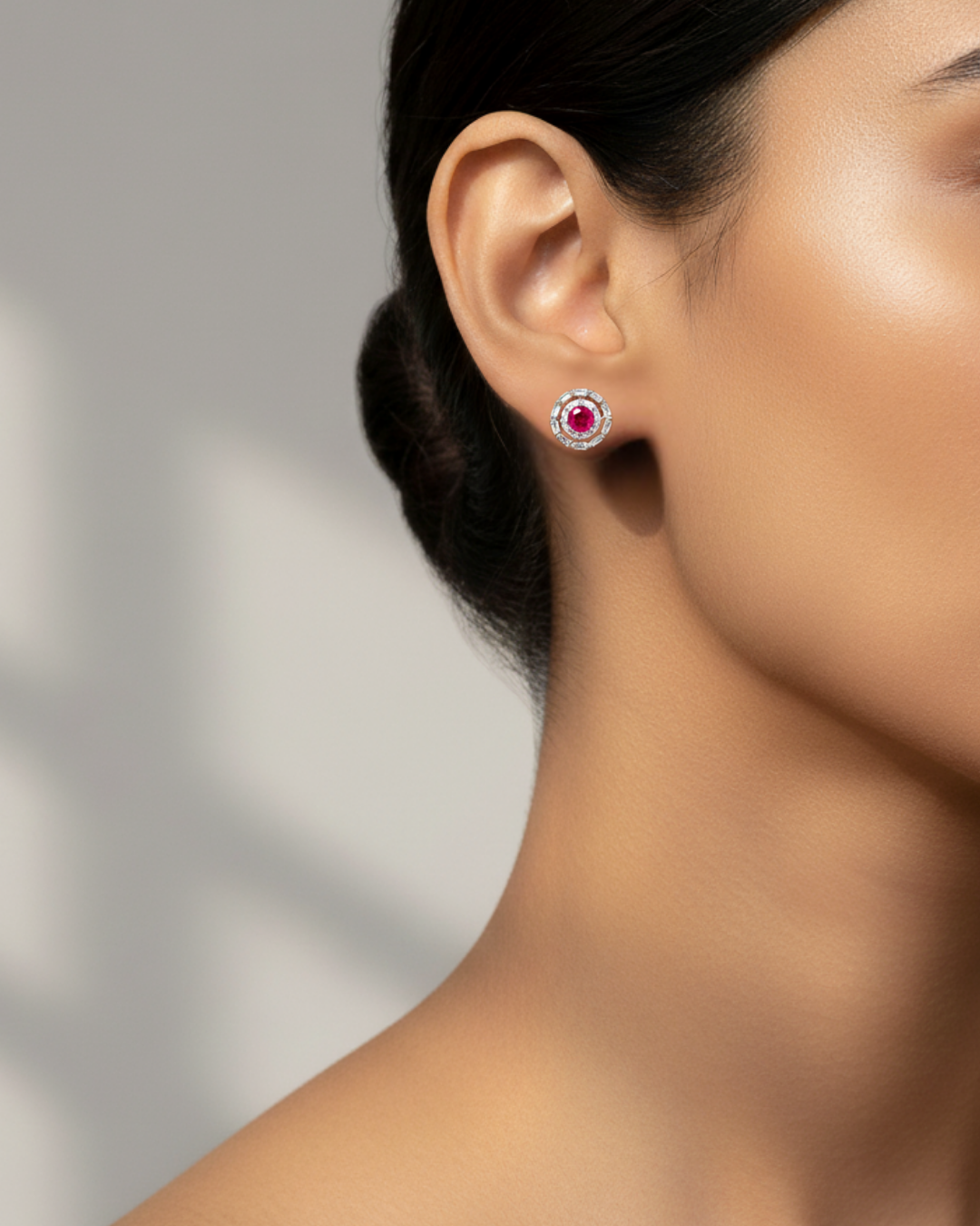 Crimson Stud Earrings