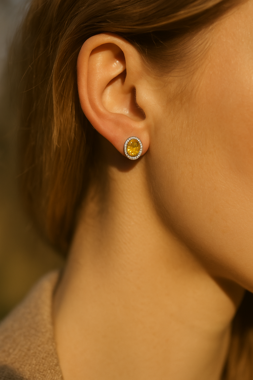 Orange Halo Stud Earrings