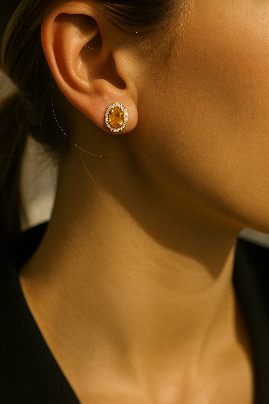 Sunlit Halo Stud Earrings