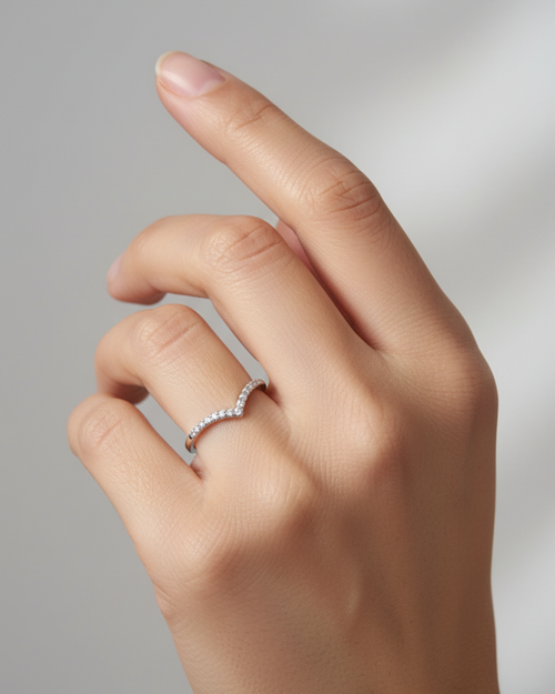 Chevron Pave Ring