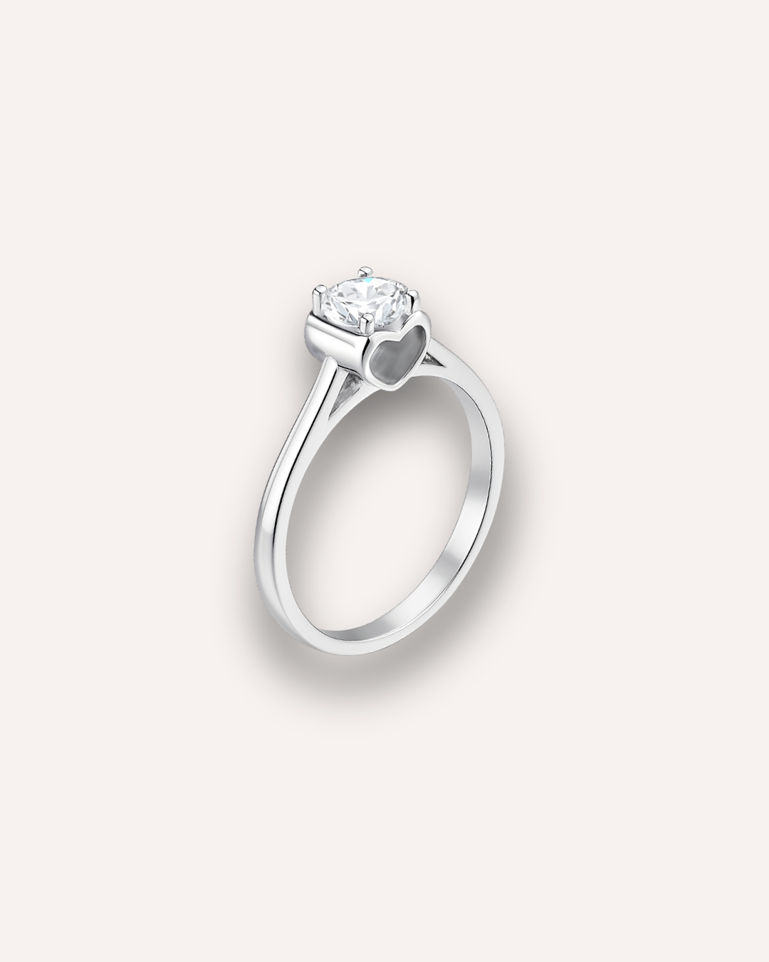 Hidden Heart Solitaire Ring