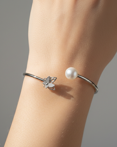 Pearl and Butterfly Cuff