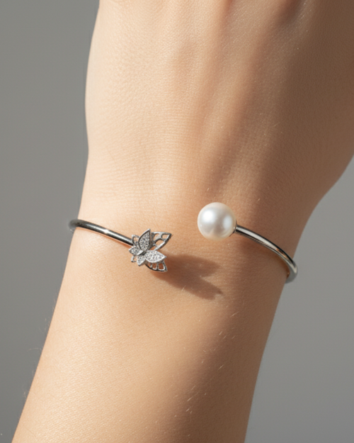 Pearl and Butterfly Cuff
