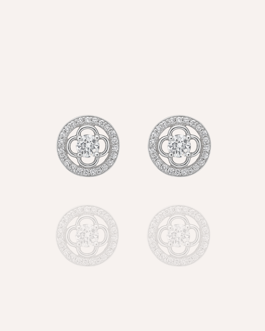 Clover Halo Stud Earrings