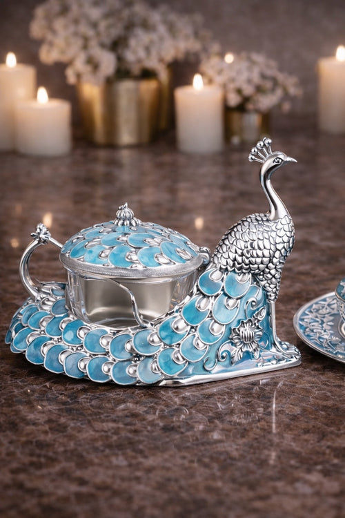 Silver Plated Mayura Mukhwash Daani