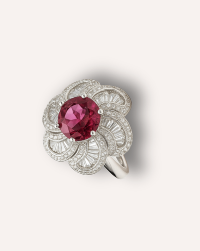 Crimson Blossom Ring