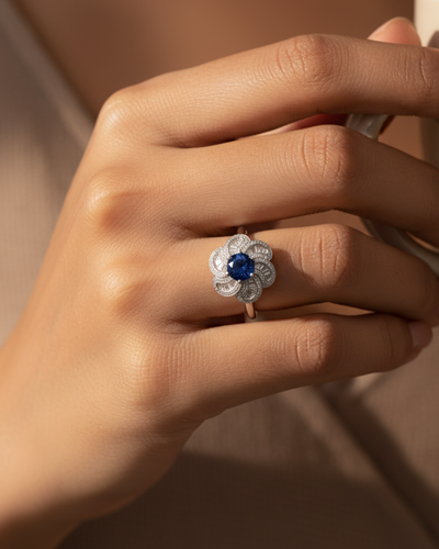 Sapphire Blossom Ring