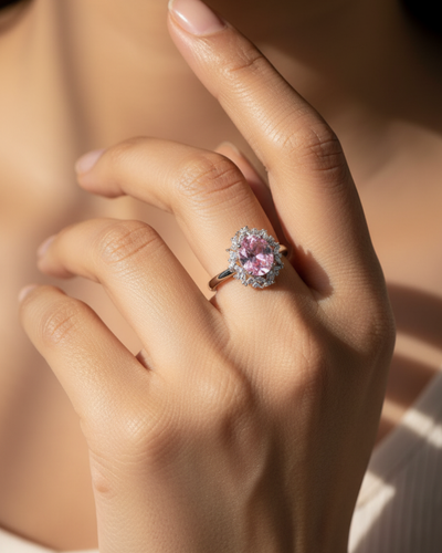 Pink Blossom Cluster Ring