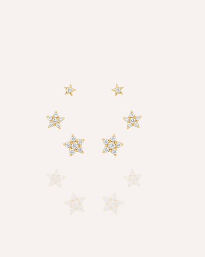 Golden Star Cluster Stud Earrings