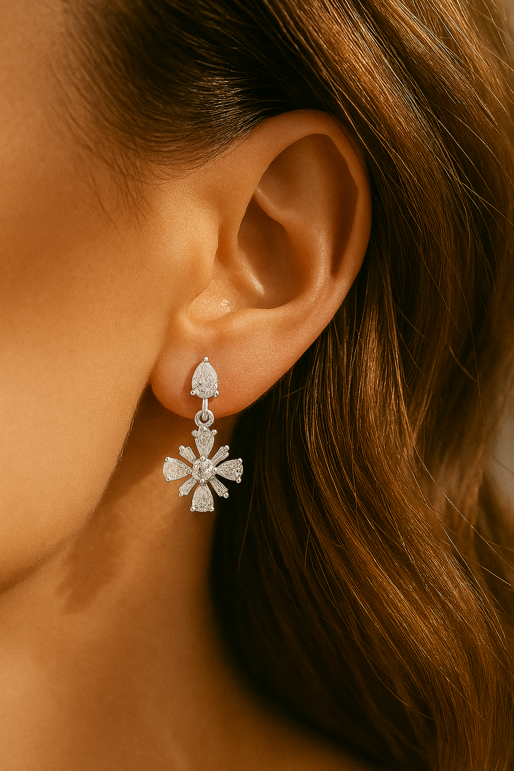 Crystal Bloom Drop Earrings