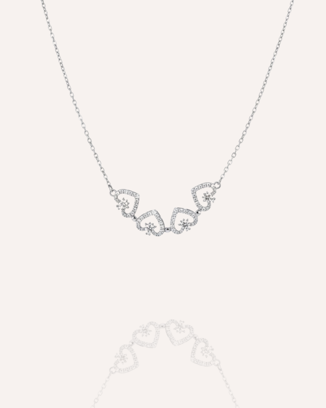 Hollow Heart & Clover Necklace