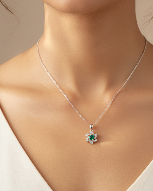 Emerald Pinwheel Pendant