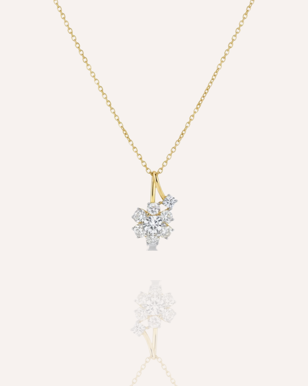 Golden Flower Cluster Necklace