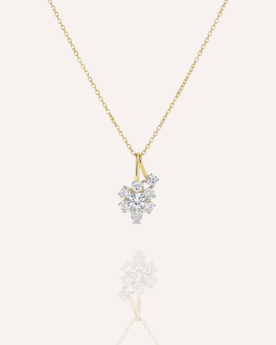 Golden Flower Cluster Necklace