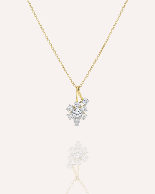 Golden Flower Cluster Necklace