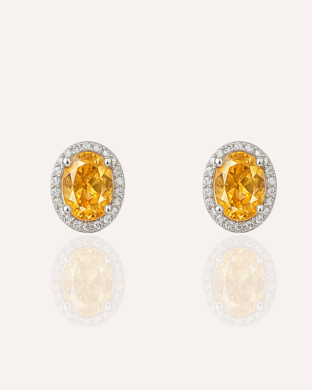 Orange Halo Stud Earrings