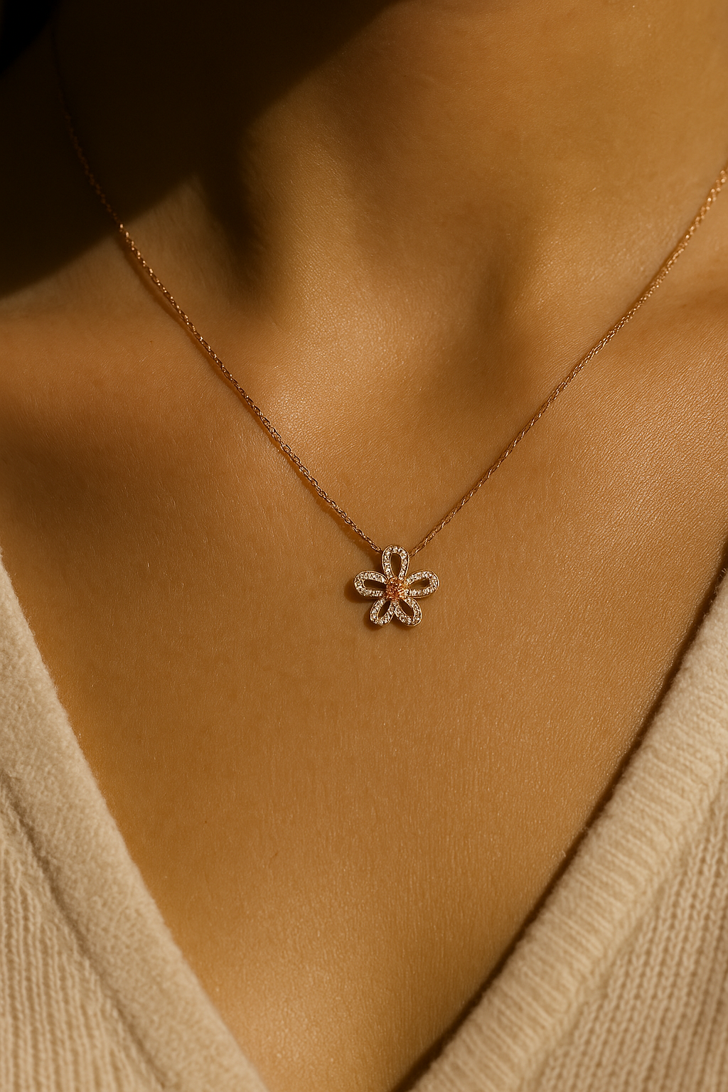 Rose Bloom Flower Necklace