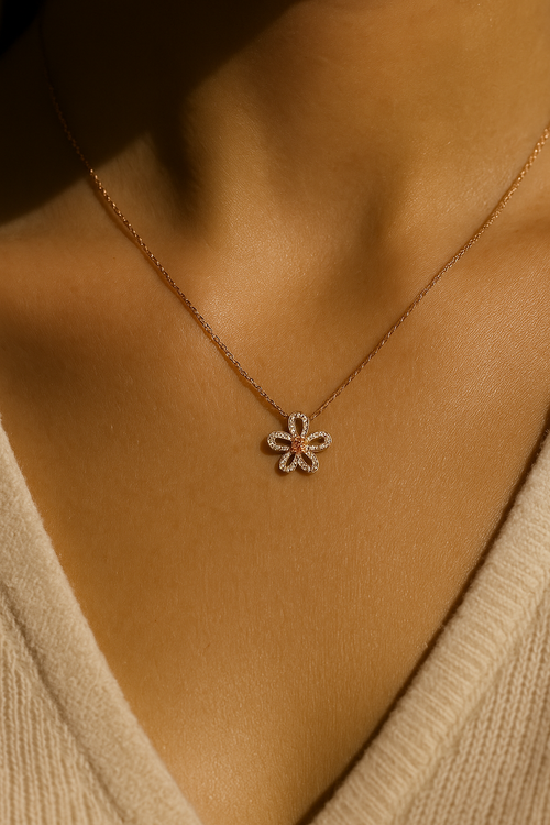 Rose Bloom Flower Necklace