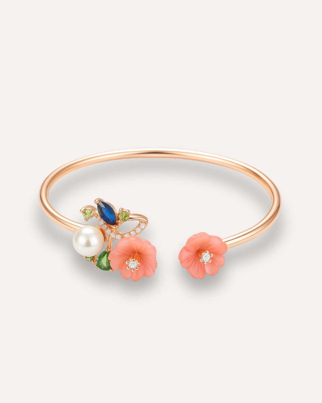 RoseGold Blossom Cuff Bracelet