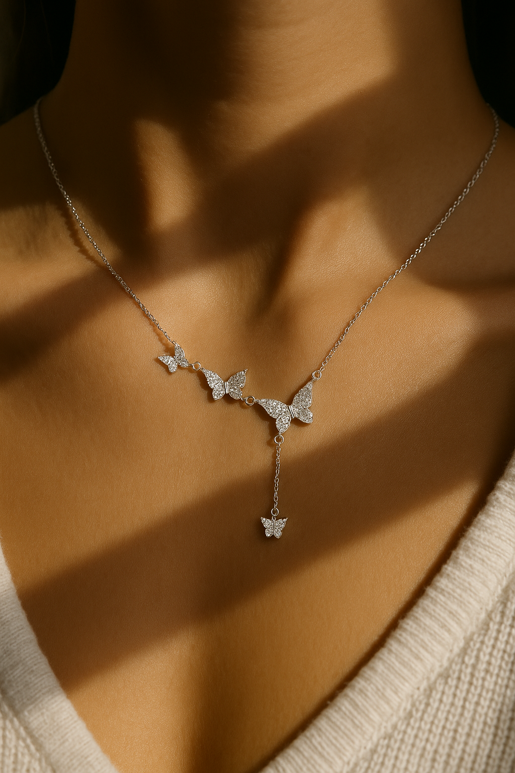 Dancing Butterflies Drop Necklace