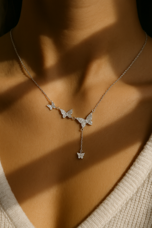 Dancing Butterflies Drop Necklace