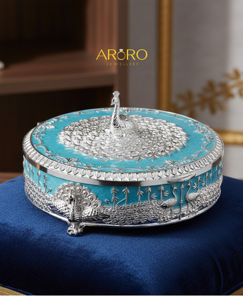 Royal Peacock Enamel Dry Fruit Box