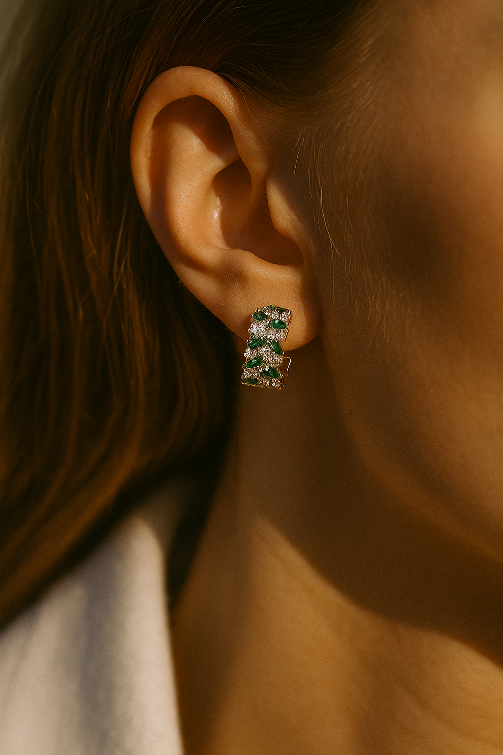 Emerald Luxe Hoops