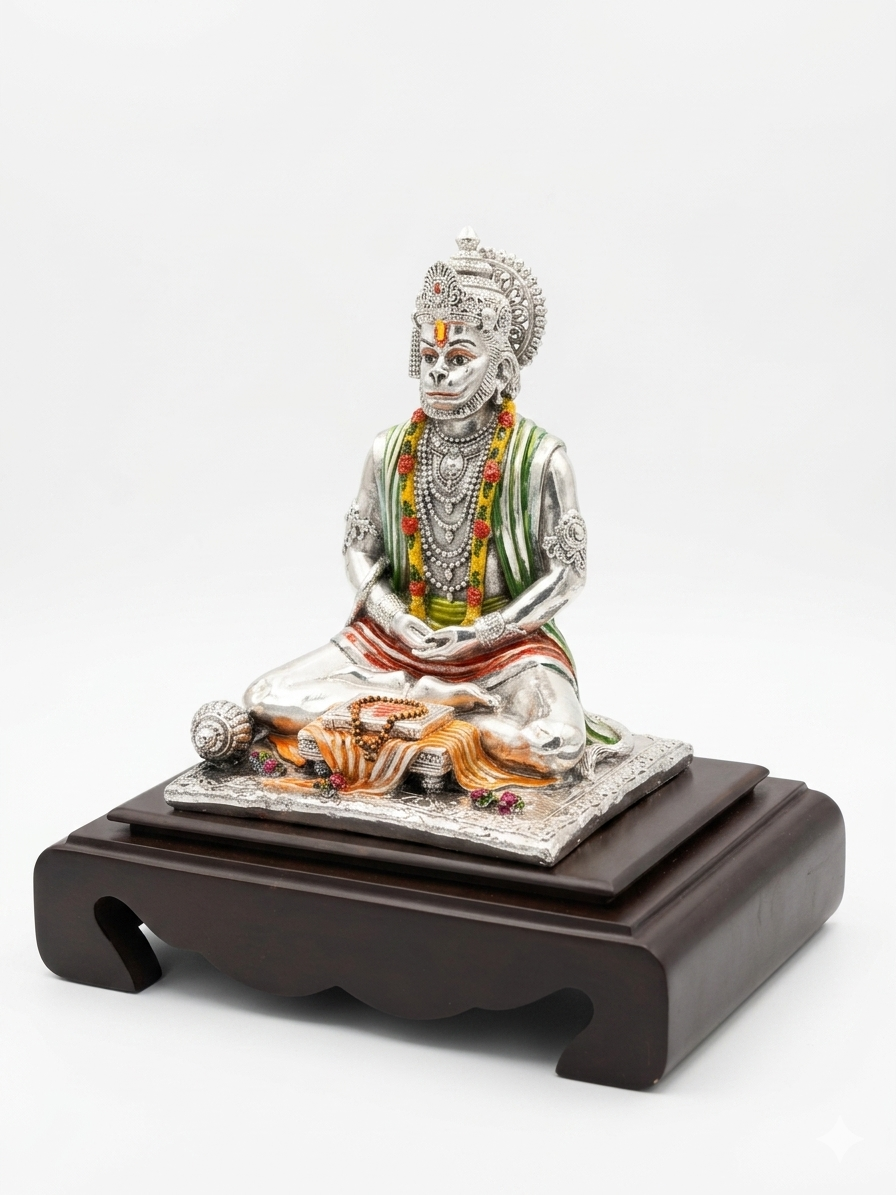 Silver Plated Hanuman Ji Murti