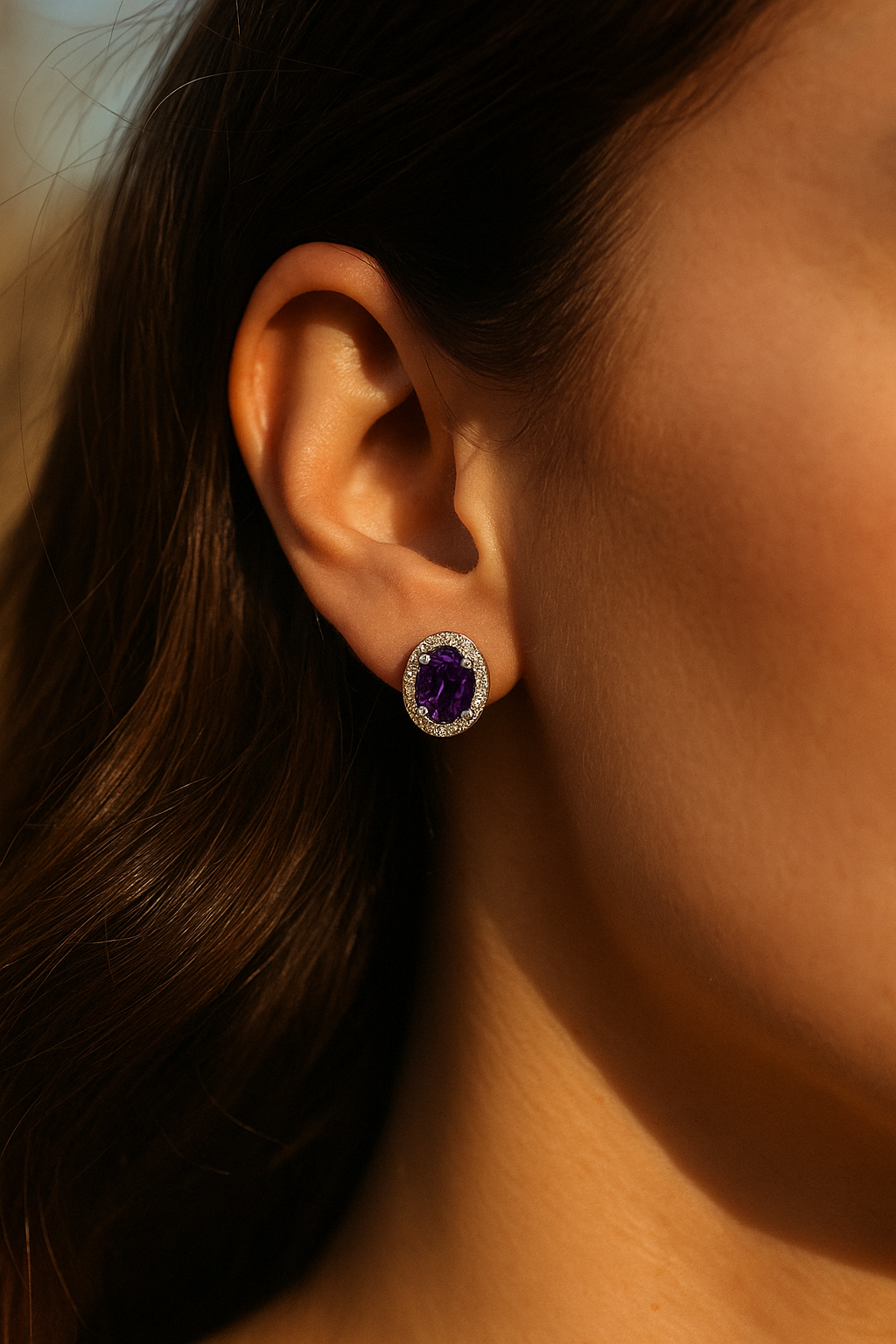 Violet Halo Stud Earrings