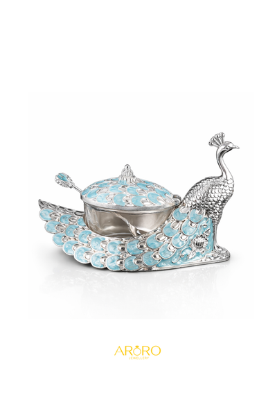 Silver Plated Mayura Mukhwash Daani