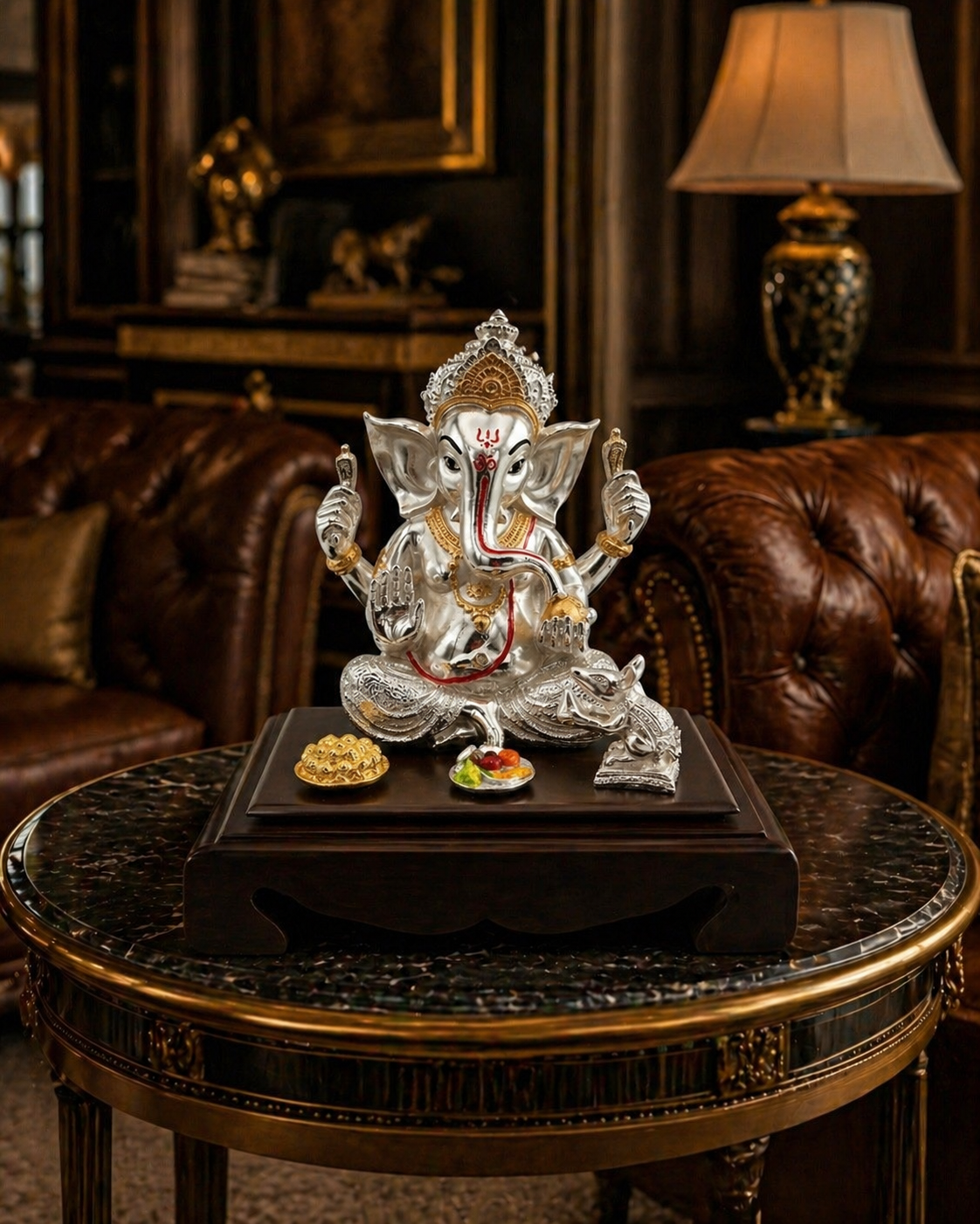 Silver Plated Ganesh Ji Murti