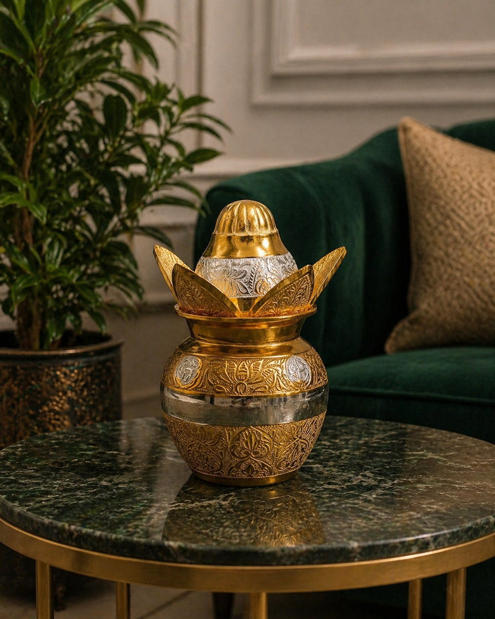 Silver and Gold Plated Large Kalash