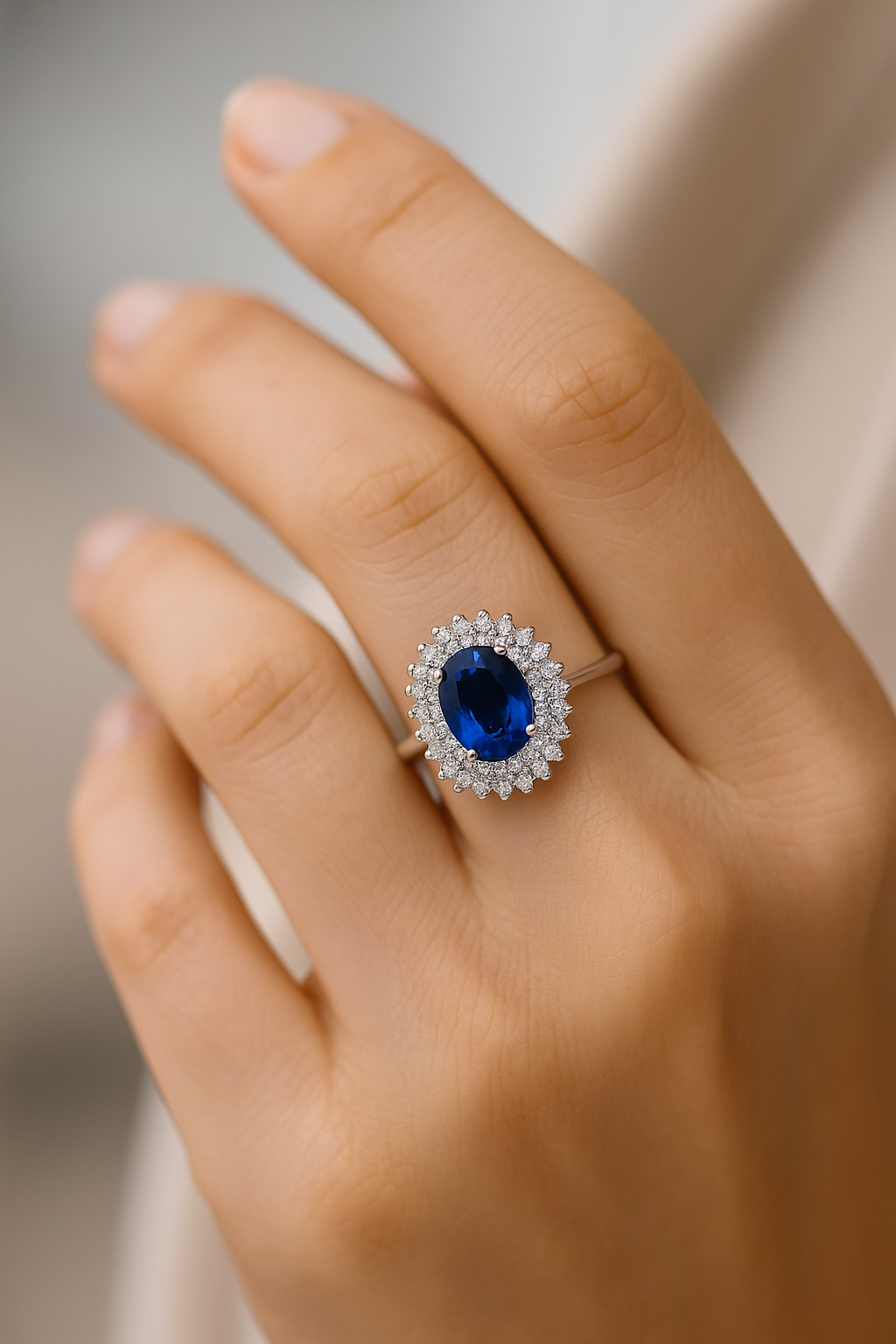 Royal Halo Blue Ring