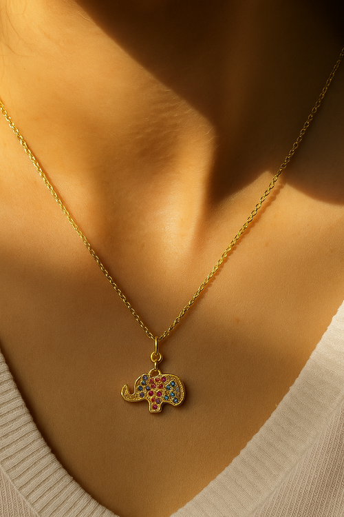 Royal Elephant Charm Necklace