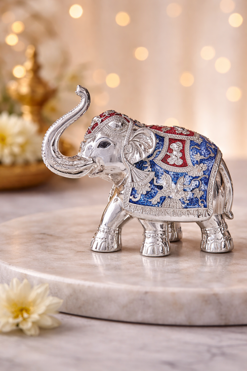 Royal Elephant Pair - Premium Silver Plated