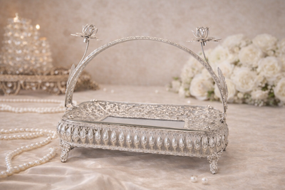 Silver Plated Glass Basket