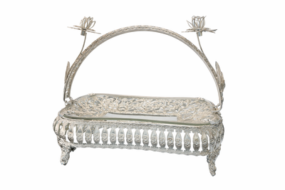 Silver Plated Glass Basket
