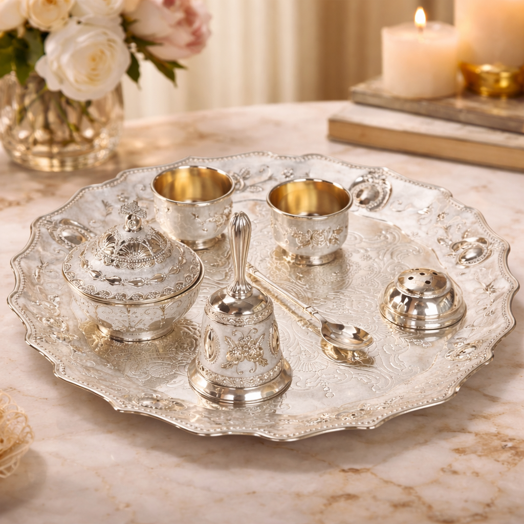 Silver Plated Pooja Thaali