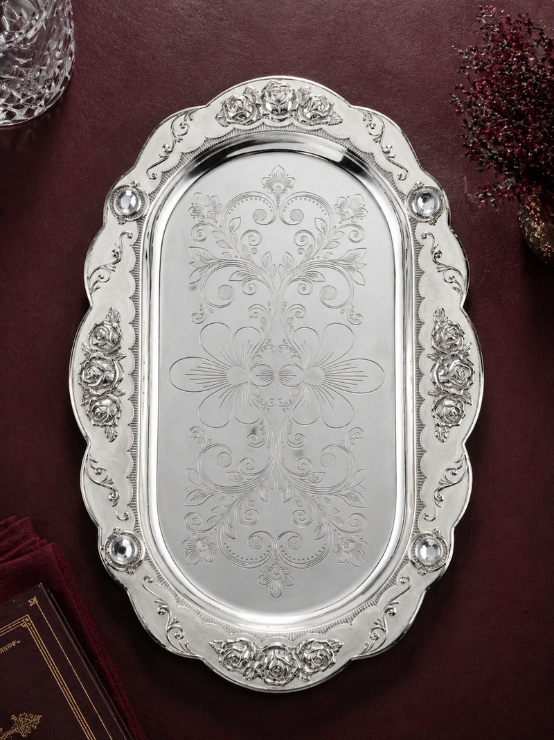 Silver Long Oval Tray